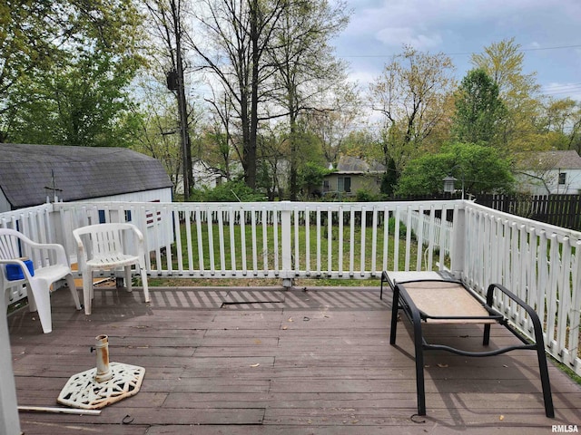 deck with a yard