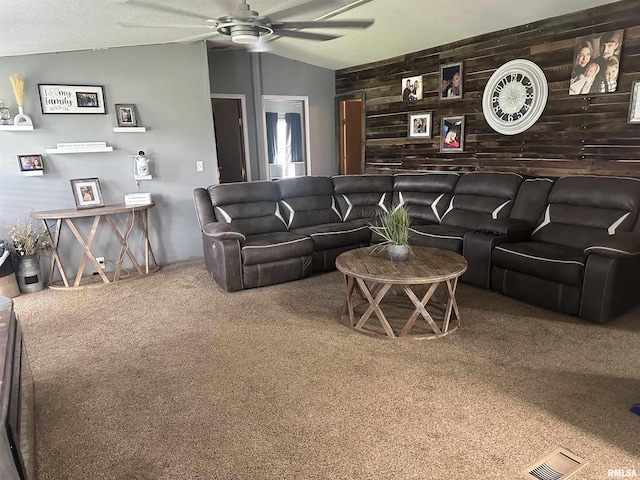 15 Lincoln St, Stonefort, IL 62987 - carpeted living area featuring wooden walls