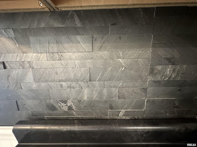 15 Lincoln St, Stonefort, IL 62987 - kitchen with a sink, dark countertops, backsplash, white cabinetry, and appliances with stainless steel finishes