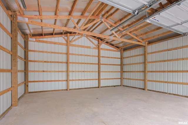 garage featuring metal wall