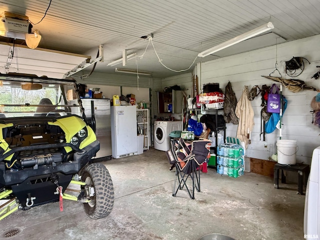 8806 Unionville Rd, Brookport, IL 62910 - garage with freestanding refrigerator and washer and dryer
