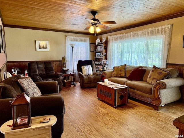 8806 Unionville Rd, Brookport, IL 62910 - living area with wooden ceiling, wainscoting, and ornamental molding