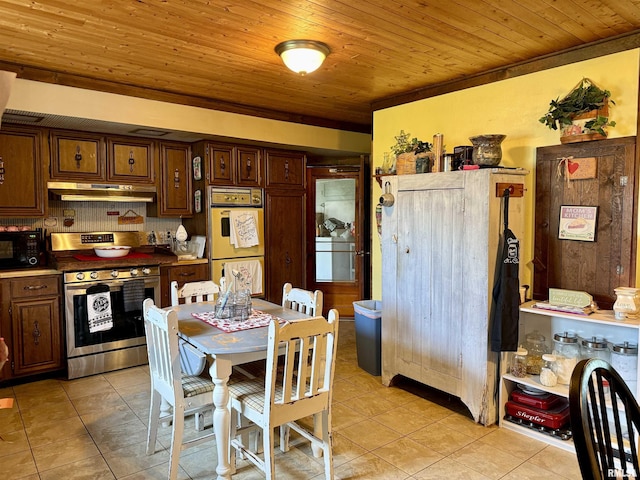 8806 Unionville Rd, Brookport, IL 62910 - dining room featuring wood ceiling and light tile patterned floors