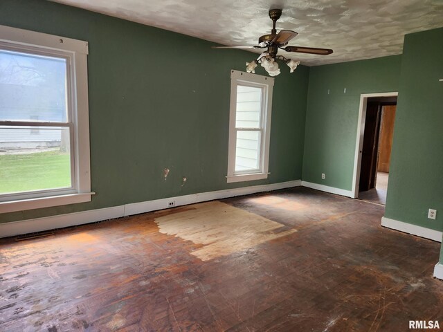 317 N Washington St, Sparta, IL 62286 - unfurnished room featuring plenty of natural light, wood finished floors, baseboards, and ceiling fan