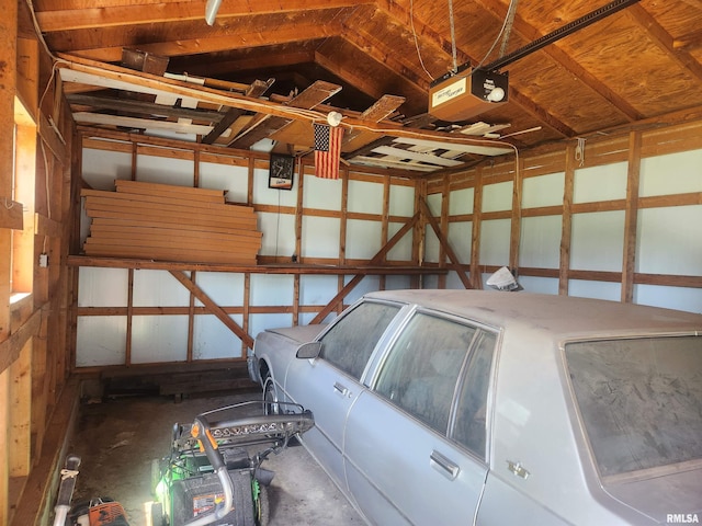 garage featuring a garage door opener