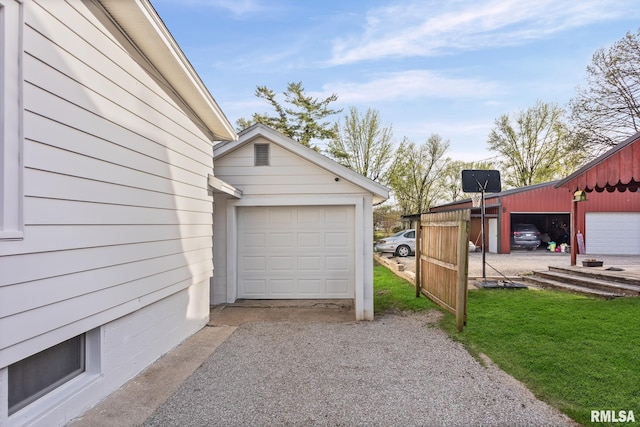 garage with driveway