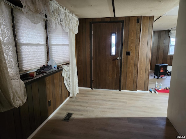 14625 E E Il Highway 15, Mount Vernon, IL 62864 - interior space with visible vents, wood finished floors, and wood walls