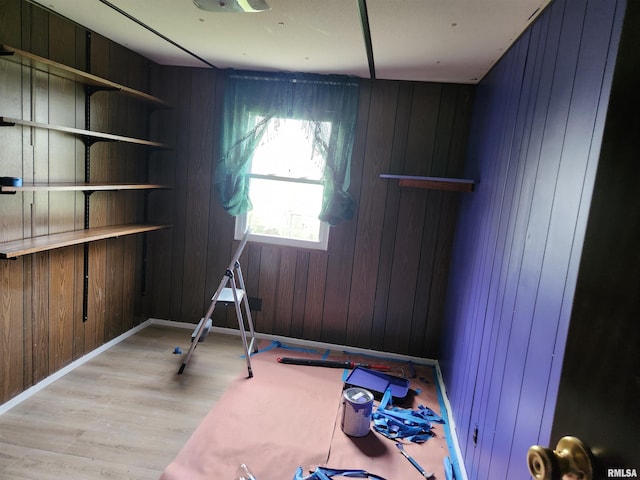 14625 E E Il Highway 15, Mount Vernon, IL 62864 - workout room with wood finished floors, wood walls, and baseboards