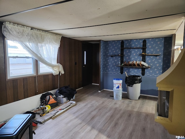 14625 E E Il Highway 15, Mount Vernon, IL 62864 - interior space with wood finished floors and wallpapered walls