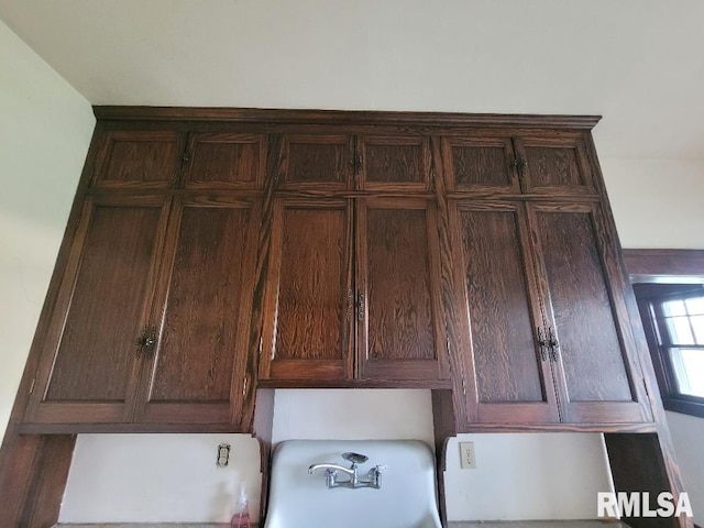 details with dark brown cabinets