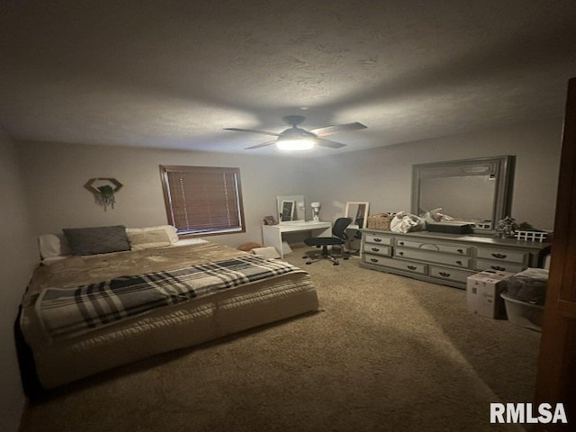 bedroom featuring a ceiling fan and carpet flooring
