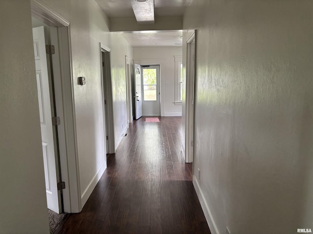 1014 E Broadway St, Centralia, IL 62801 - hall with dark wood finished floors and baseboards