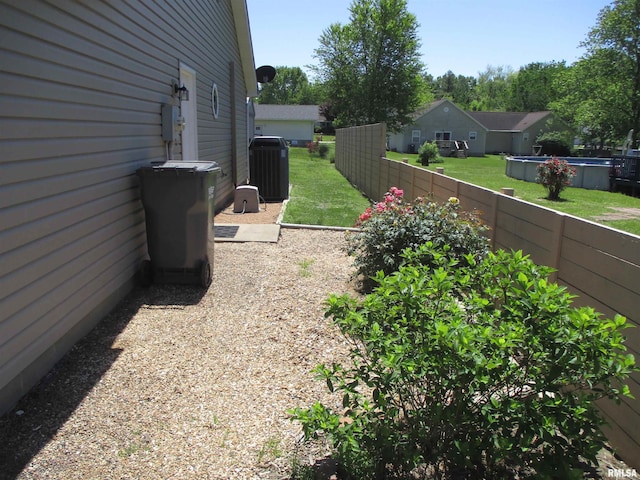 1607 Marion St, Carterville, IL 62918 - view of yard with an outdoor pool and cooling unit