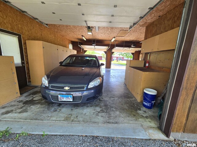 view of garage