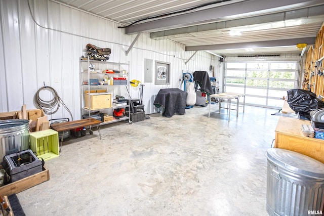garage featuring electric panel