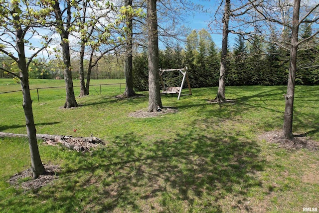 view of yard with fence