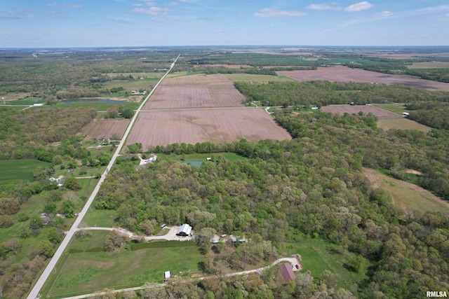 drone / aerial view featuring a rural view
