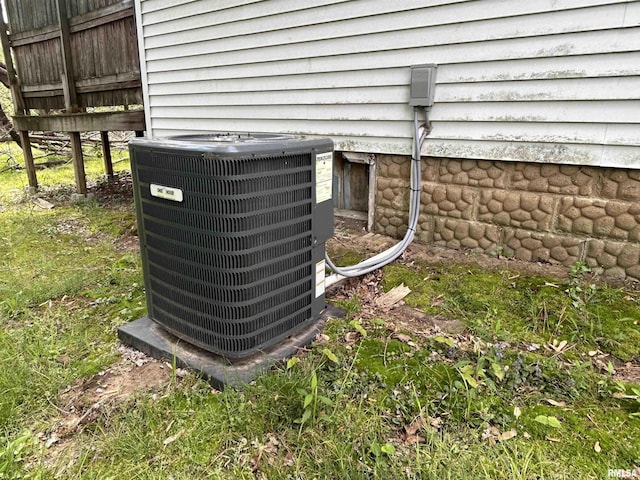 exterior details featuring central AC