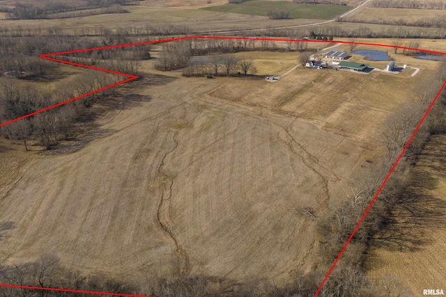 aerial view featuring a rural view