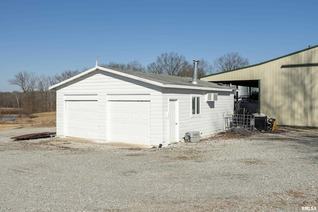 view of detached garage