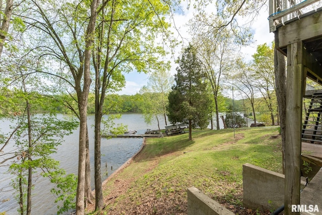 view of water feature featuring stairs