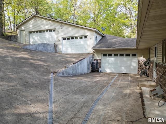 view of garage