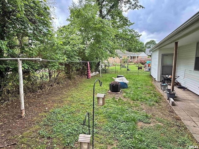 view of yard with fence