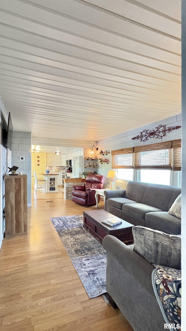 living room featuring light wood finished floors