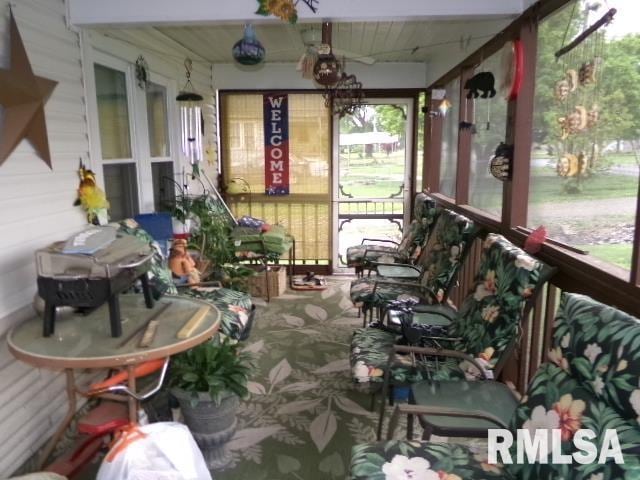 217 Trammel Rd, Carrier Mills, IL 62917 - sunroom featuring carpet floors