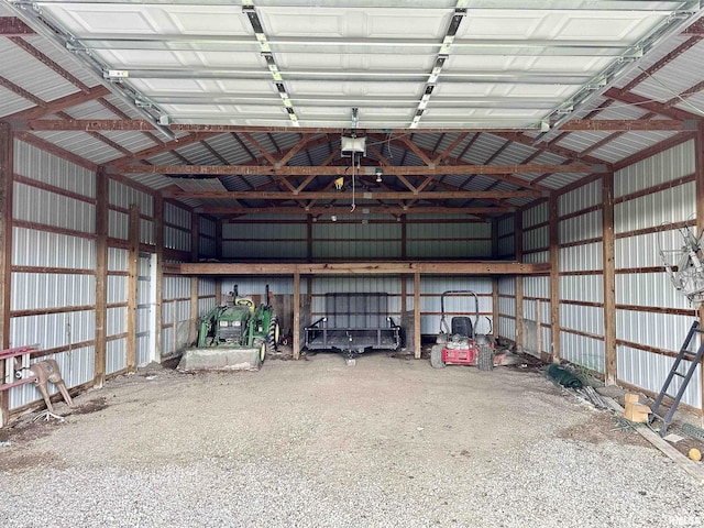 1821 Zion Hill Rd, Centralia, IL 62801 - garage featuring metal wall and a garage door opener