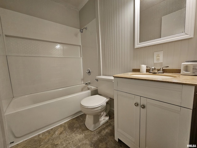 1027 W Laurel St, Carbondale, IL 62901 - bathroom featuring shower / bath combination, vanity, and toilet