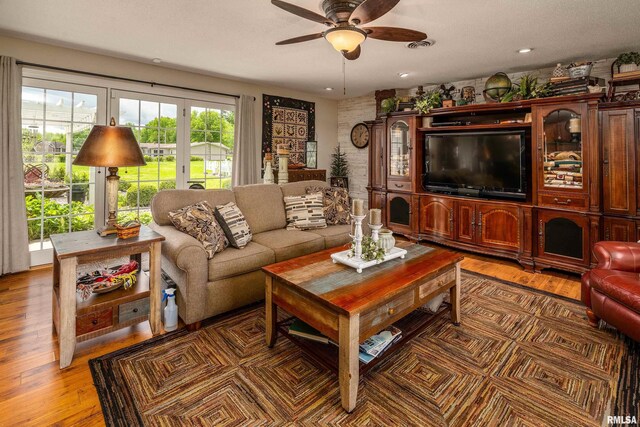 24 Karen Dr, Christopher, IL 62822 - living area featuring light wood-style flooring, ceiling fan, and recessed lighting