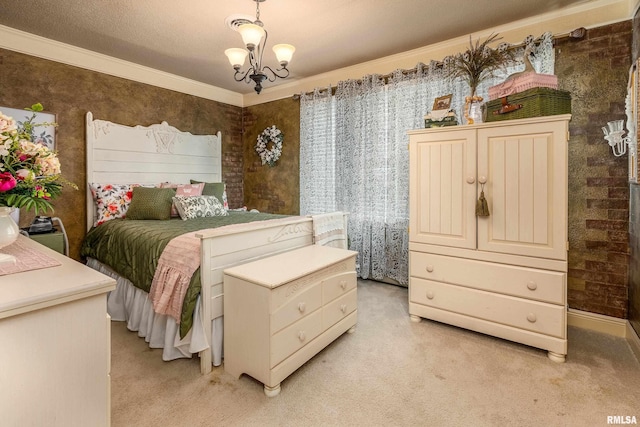 24 Karen Dr, Christopher, IL 62822 - bedroom with light colored carpet, crown molding, and a chandelier