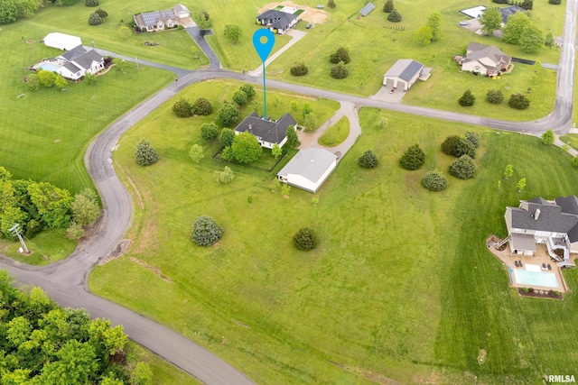 aerial view with a residential view