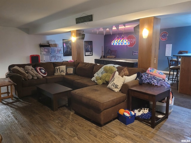 325 W N St, Dix, IL 62830 - living room featuring visible vents and wood finished floors
