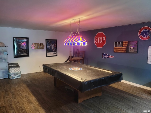 325 W N St, Dix, IL 62830 - rec room with baseboards, pool table, and wood finished floors