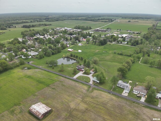 325 W N St, Dix, IL 62830 - birds eye view of property with a water view and a rural view