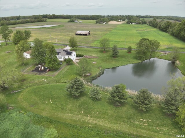 325 W N St, Dix, IL 62830 - drone / aerial view with a rural view and a water view