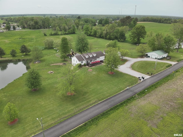 325 W N St, Dix, IL 62830 - birds eye view of property with a water view and a rural view