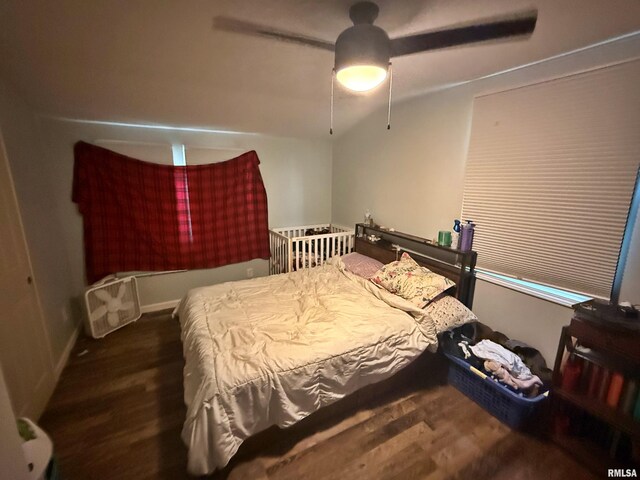 85 W State Highway 146, Golconda, IL 62938 - bedroom featuring a ceiling fan and wood finished floors