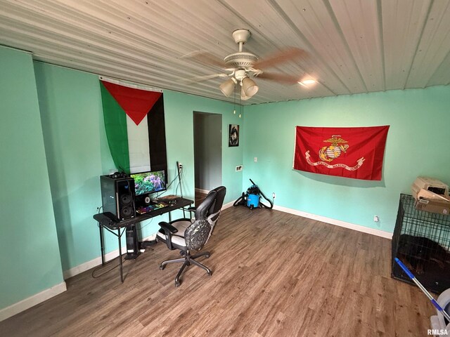 85 W State Highway 146, Golconda, IL 62938 - office with ceiling fan, baseboards, and wood finished floors