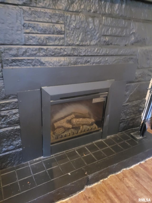 details featuring a fireplace
