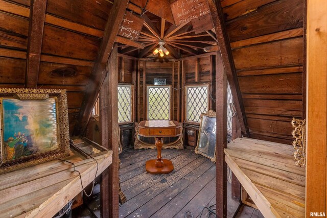 301 W High St, Anna, IL 62906 - interior space featuring wooden walls and hardwood / wood-style flooring