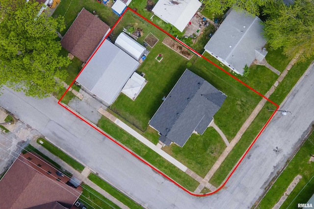aerial view of property's location with property boundaries highlighted