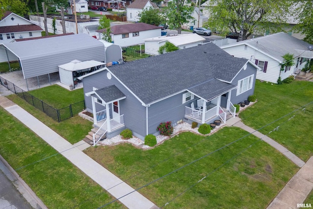 aerial perspective of suburban area