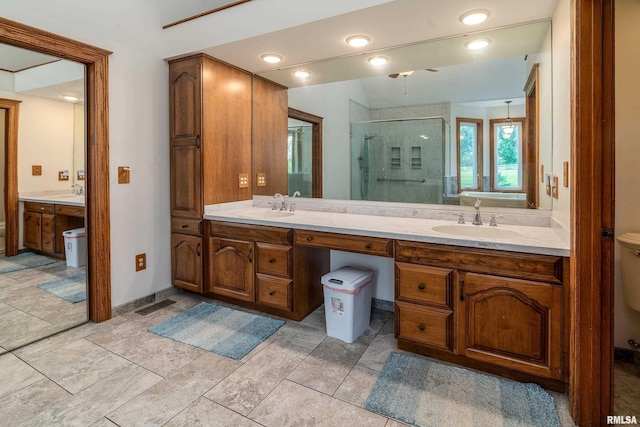 500 Swink Ln, Jonesboro, IL 62952 - full bath featuring a shower stall and double vanity