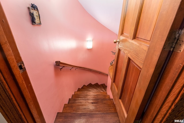 500 Swink Ln, Jonesboro, IL 62952 - stairway featuring lofted ceiling