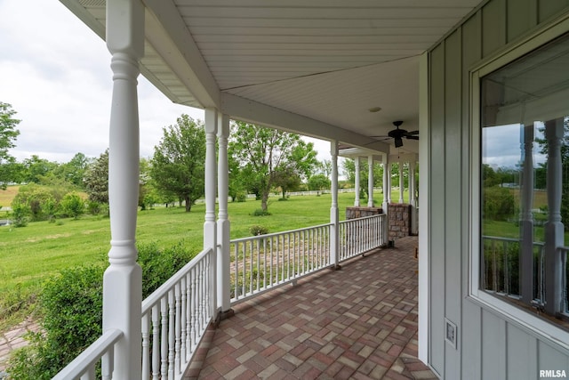 500 Swink Ln, Jonesboro, IL 62952 - view of patio / terrace with a porch and a ceiling fan