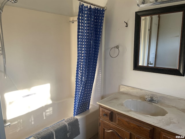 11729 Kevin Ln, Carterville, IL 62918 - full bathroom with vanity and shower / bathtub combination with curtain