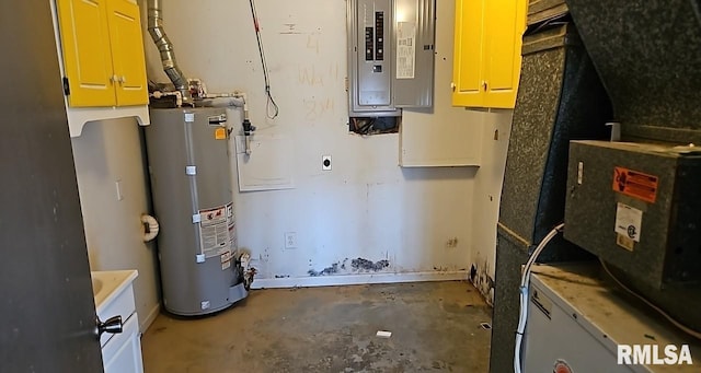 90 Carlock Rd, Murphysboro, IL 62966 - utility room featuring gas water heater and electric panel